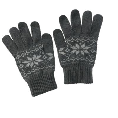 China Comfortable Warm Multi Color Jacquard Weave Acrylic Knitted Winter Touch Screen Promotional Gloves for sale