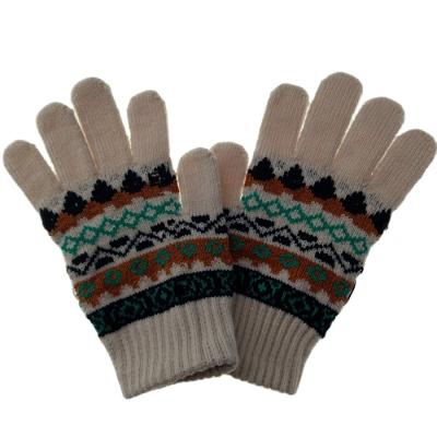 China Soft Comfortable Acrylic Jacquard Winter Knitted Touch Screen Gloves Winter Knit Knot Chat Acrylic Jacquard Gloves For Men Accept Custom Made for sale