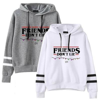 China Women Viable Oversized Stripe Long Sleeve Friends Letter Printed Sweatshirt Hoodie for sale