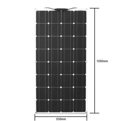 China Flexible Monocrystalline Solar Panel For Car/Boat Home Solar Battery Can Charge 12V China Waterproof Solar Panel 1050X530X2.5mm for sale