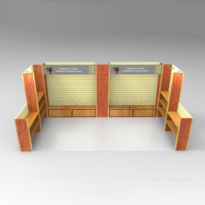 China 10x20 Event Exhibition Slat Wall Booth Rack Trade Show Booth Shelf for sale