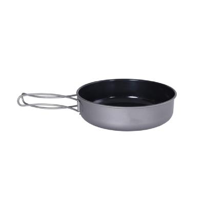 China Camping 650ml Lightweight Ceramic Nonstick Outdoor Titanium Pot Cookware for sale