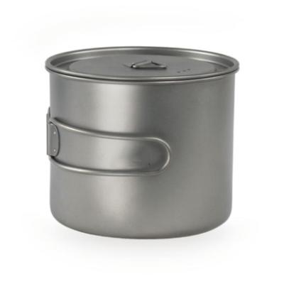 China Hot Sale 900ml 1100ml 1600ml Lightweight Outdoor Camping Titanium Titanium Pot Set for sale