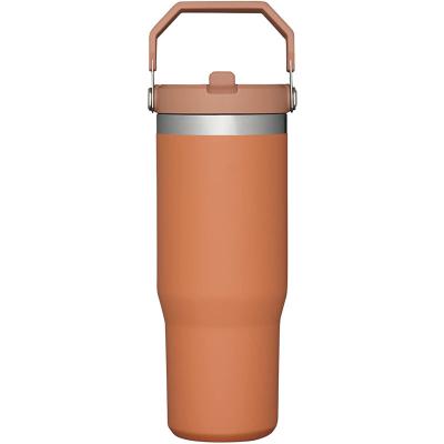 China Stainless Steel Bestselling Water Bottle Flask Vacuum 24/32oz Straw Leakproof Flip Vacuum Custom Logo With Straw for sale