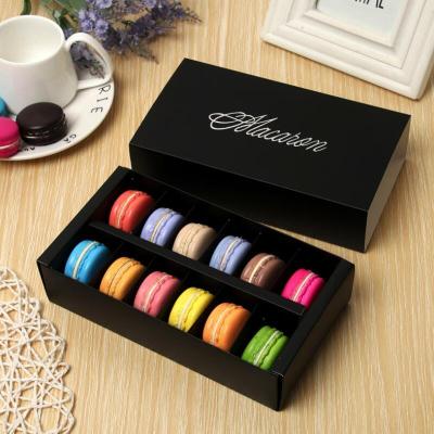 China 12 Cavity Recyclable Macaron Box Holders Food Gifts Packaging Paper Boxes For Bakery Cupcake Snacks Candy Cookie Muffin Box for sale