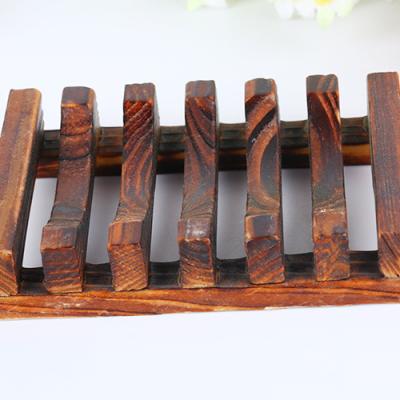 China Retro Carbonized Bamboo Soap Modern Handmade Eco-Friendly Tray Dish for sale