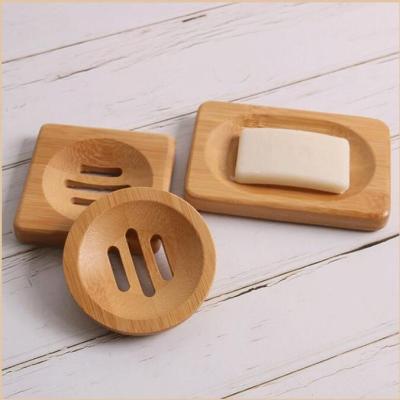 China Environmentally Friendly Natural Bamboo Handmade Soap Box Mini Bathroom Soap Holder Modern Round Bamboo Soap Dish Soap Box for sale