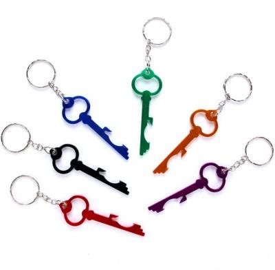 China Stocked 1000pcs/lot Bottle Opener Key Shaped Key Chain, Anodized Aluminum Beer Bottle Opener Mixed Colors for sale