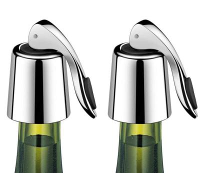 China Stocked Bar Tools Stainless Steel Red Wine Bottle Stopper Sealer Champagne Vacuum Sealed Saver for sale