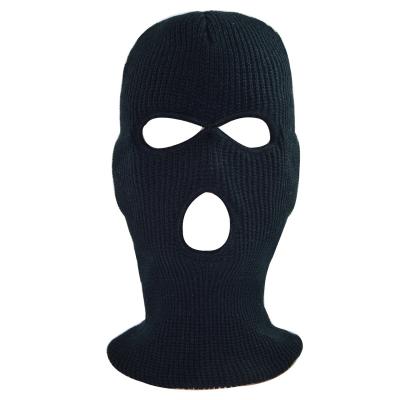 China COMMON Custom Winter Knitted Balaclava 3 Hole Acrylic Single Face Ski Mask Hat Full for sale