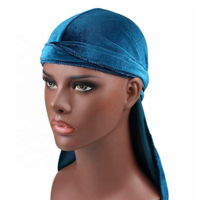 China 22 Colors Premium Casual Plain Velvet Du Rag For Women Mens Fashion 360 Wave Ultimate Velvet Durag for sale