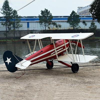 China Large Retro Iron Europe Metal Biplane Custom Aircraft Vintage Airplane Model for sale