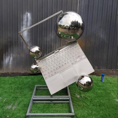 China Custom Modern Abstract Modern Led Sculpture Europe Metal Sculpture Stainless Steel For Garden for sale