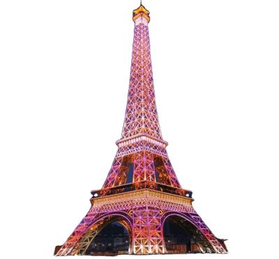 China China 32m Metal Sculpture Famous Building Eiffel Tower With LED Lighting Exhibition for sale