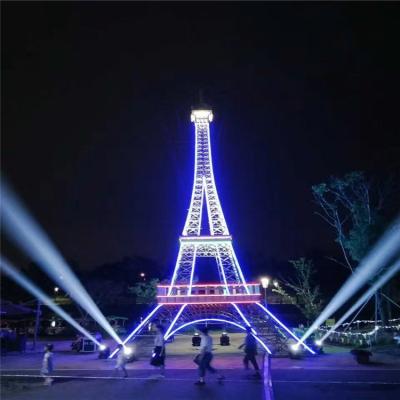 China Large Europe Metal Sculpture Galvanized Eiffel Tower Paris Iron Steel Tower Lighted For Outdoor Decoration for sale