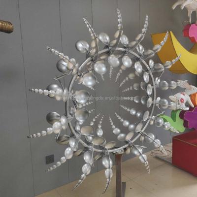 China China Custom Stainless Steel Sculpture Wind Power Kinetic Sculpture With Light Effect for sale