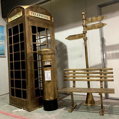 China British Style Endless Wholesale Customized Telephone Booth London Public Pink Color For Decoration for sale