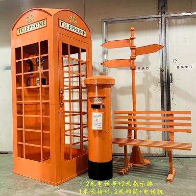 China 2021 Antique London Style Metal British Craft Decorations Telephone Booth In Cheap Price for sale