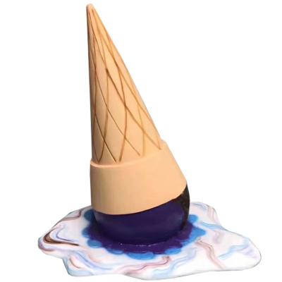 China Custom Christmas Ornament Window Display Fiberglass Ice Cream Cone Statue Large For Indoor Display for sale