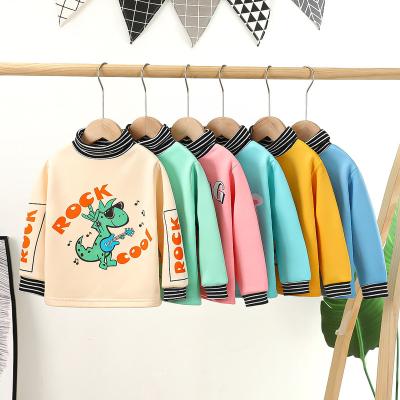 China Breathable Children's hoodie autumn and winter new high collar and cashmere autumn clothes cartoon boys and girls warm thick single coat for sale