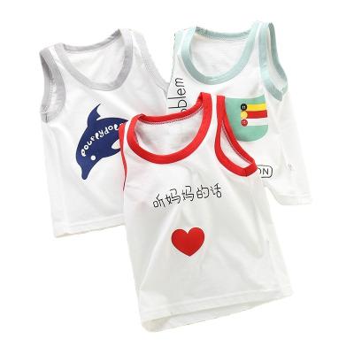 China Anti-Shrink Children's vest summer new boys sleeveless cotton top 23 Korean girls' undershirt breathable children's vest for sale