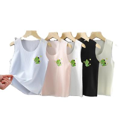 China Anti-Shrink Summer new boneless vest children boneless face mask T-shirt single vest boys and girls halter vest base shirt for sale