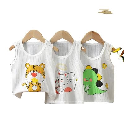 China Anti-Shrink 2023Baby vest Summer cotton thin baby boys and girls children breathable bottom belly protection children sleeveless vest for sale