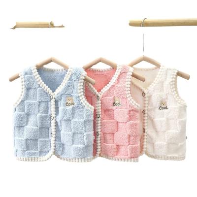 China Breathable 2023double-faced pile baby vests Thickening for warmth waistcoat for baby boys baby vests & waistcoats winter for sale