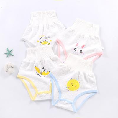 China Breathable baby Cotton Cloth Diapers Panties Washable Reusable Cute Baby Training Pants Nappies for sale