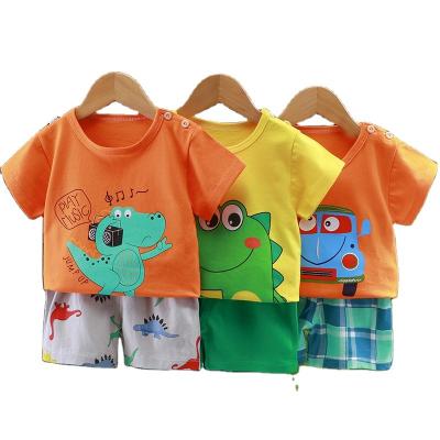 China Smart Casual Factory Children's short -sleeved suit Summer boy pure cotton T -shirt female baby summer shorts baby clothes for sale