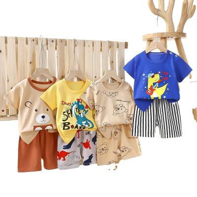 China Smart Casual 2023New cotton children's short -sleeved suit boys children's clothing girl shorts sports home clothing set manufacturers for sale