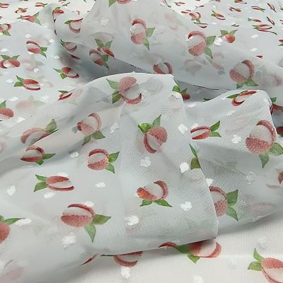 China Memory cut flower printing chiffon fabric and summer dress spring chiffon fabric pastoral printing for sale