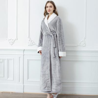 China Women Long Robes Soft Comfortable Elegant Sleepwear Winter Fluffy Warm QUICK DRY Flannel For Women Pajamas for sale