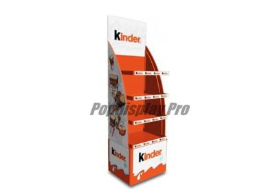 China Free Standing Cardboard POP Displays Stand 4 Shelf For Holding Kinder Snacks for sale