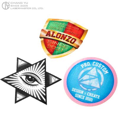 China Film TAIWAN Heat Transfer LogoWappen Label PVC Rubber Printed Label Patch For Clothing for sale