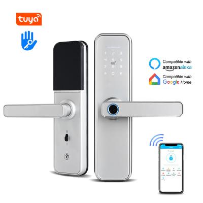 China smart security aluminium alloy fingerprint door lock digital electronic deadbolt door lock tuya smart fingerprint door lock for sale