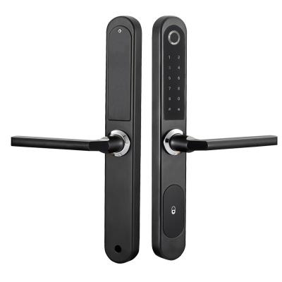 China cheap digital electronic sliding door broken bridge smart aluminium narrow door handle lock for sale