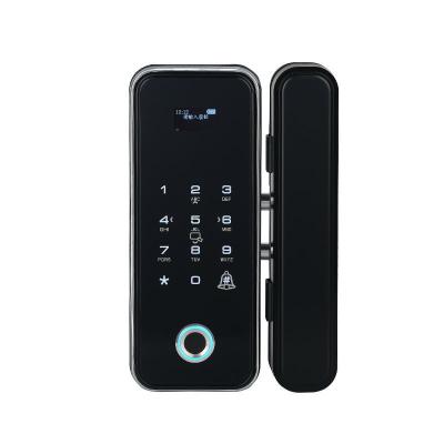 China hotel frameless glass door dread locks fingerprint smart lock for glass door for sale