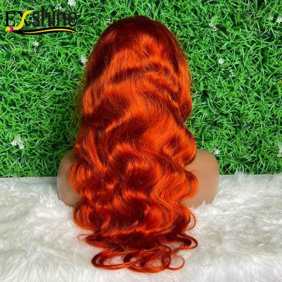 China Cheap Body Wave 180% 250% Orange 350# Lace Front Wigs Transparent Lace Front Wigs Human Hair Wigs Ginger Colored For Black Women for sale