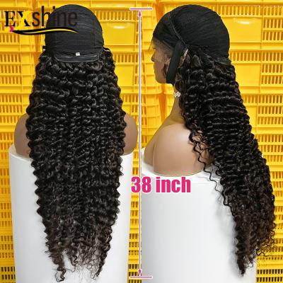 China Cheap 40inch 13x4 Headband Curly Pre Plucked Hd Lace Wig, Hd Transparent Swiss Full Lace Wig, Custom13X4 13X6 Full Hair Wigs for sale