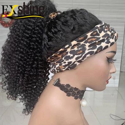 China Wholesale Silky Straight Remy Human Hair Headband Wig, Headband Wig Hair For Black Women, Curly Hairband Ponytail Hair Wave Wig for sale