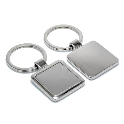 China Key Chain New Metal Blank Key Gifts Promotional Simple Zinc Alloy Portable Ring Chain Laser Engraving Printing DIY Custom Logo for sale