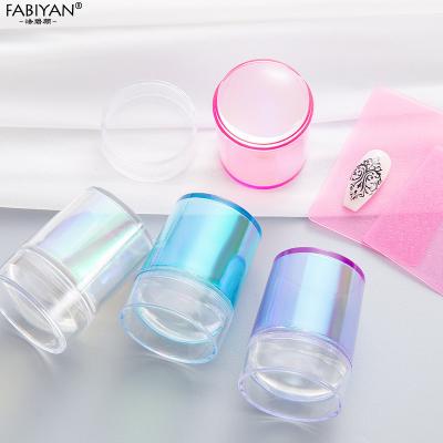 China New Style Transparent Silicone Head Printing Plate Nail Polish Transfer Pattern Aurora Seal Set for sale