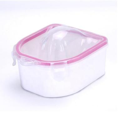 China White ABS Nail Tips Soak Off Gel Polish Manicure Bowl 14.1*11*5.9cm with Benefit for sale