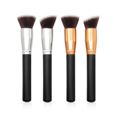 China Top Selling Foundation Brush Synthetic Head Black Plastic Handle Single Cosmetic Makeup Brush for sale