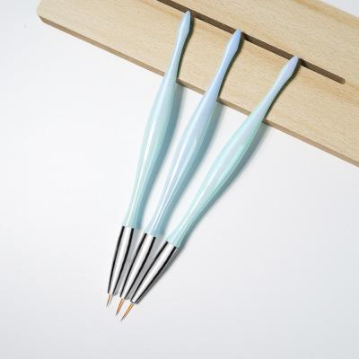 China Plastic Handle 3PCS/set Gel Nail Painting Art Brushes Liner Set for and Nail Art DIY for sale