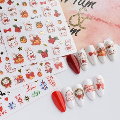 China Custom Designed Nail Art Decoration Stickers Design Long Lasting Christmas Nail Stickers for sale