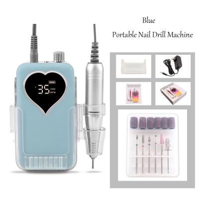 China Professional Nail Gel Remove Tools Mini Nail Sharpener 35000rpm Portable Nail Drill Machine for sale