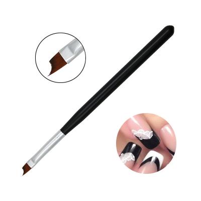 China Customized Synthetic Nylon Matte Black Wood Handle Art Nail Pen Painting UV Gel Painting Nail Brush for sale