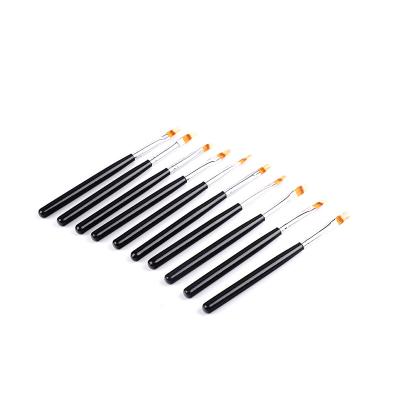 China Wholesale Nail Brush Custom Logo Nail Ombre Brush Black Wood Nail Brush for sale